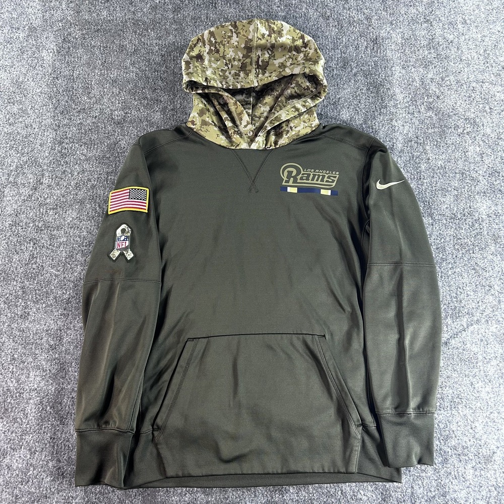Nike Los Angeles Rams Salute To Service Hoodie Men's Medium Dri-Fit On Field
